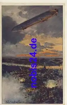 Antwerpen Luftschiff Zeppelin Künstlerkarte *ca 1915