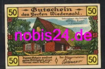 31714 Wiedensahl Notgeld 50 Pfennige um 1920