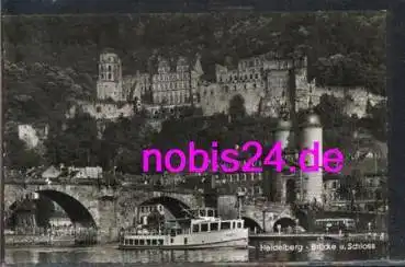 Heidelberg Neckardampfer an der Brücke o ca.1961