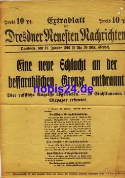 Dresdner Neuesten Nachrichten Extrablatt DNN 1916