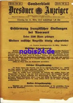 Dresden Sonderblatt Dresdner Anzeiger 1916
