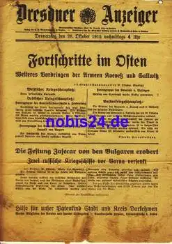 Dresden Sonderblatt Dresdner Anzeiger 1915 1.WK Fortschritte im Osten