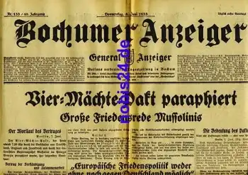 Bochumer Anzeiger 133 Jahrgang 1933