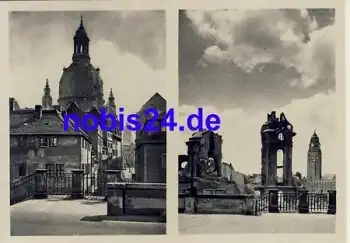 Dresden Malerwinkel mit Ruine der Frauenkirche *ca.1955