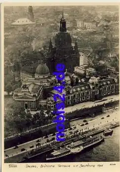 Dresden Frauenkirche Luftaufnahme mit Elbdampfer "Leipzig" * 1965 Verlag Hahn-Foto8226