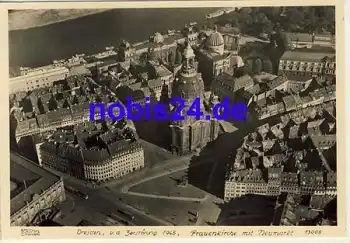 Dresden Frauenkirche mit Neumark Luftaufnahm * um 1950 Verlag Hahn-Foto13005