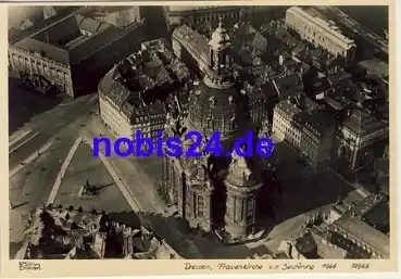 Dresden Frauenkirche mit Neumarkt * 1950 Verlag Hahn-Foto12965