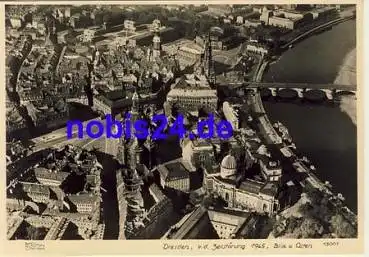 Dresden Frauenkirche Luftaufnahme * 1950 Verlag Hahn-Foto13001