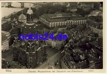 Dresden Frauenkirche Luftaufnahme * 1950 Verlag Hahn-Foto12964