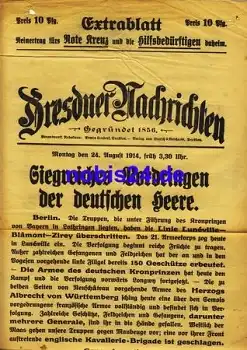 Dresden Extrablatt Dresdner Nachrichten 1914