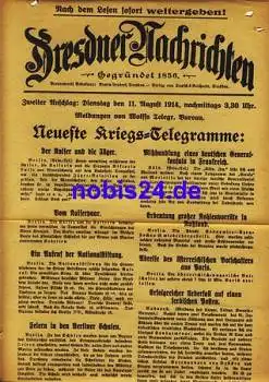 Dresden Sonderblatt Dresdner Nachrichten1914