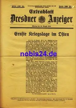 Dresden Extrablatt Dresdner Anzeiger 1914
