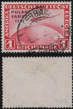 Michel 456 o Flugpostmarken Polar-Fahrt 1 Reichsmark gestempelt