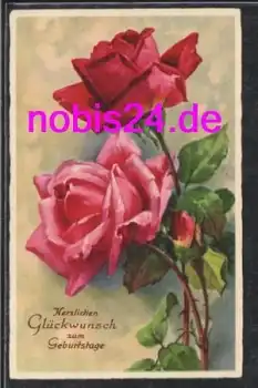 rote Rosen Glückwunsch zum Geburtstag o ca.1950