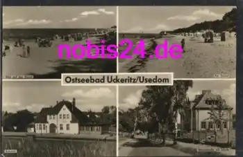 17459 Ückeritz Bahnhof Schule Strand *ca.1958