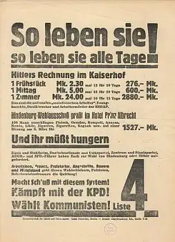 KPD Wahlplakat 1933 Wählt Kommunisten Liste 4