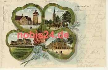 14943 Luckenwalde Kleeblatt Litho  o 2.5.1902