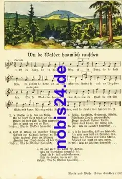 Anton Günther "Wu de Walder.. " Liedkarte  *ca.1940