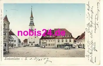 09634 Siebenlehn Marktplatz Kirche o 30.12.1907