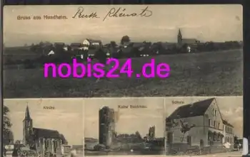 56288 Hundheim Külsheim Schule Kirche Ruine o 28.12.1918