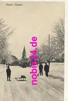 09619 Sayda Winter Rodeln *ca.1915