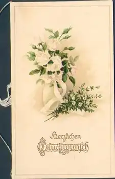 Rosen Glückwunsch Klappkarte *ca. 1920