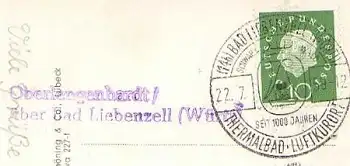 75328 Oberrlengenhardt Posthilfsstellenstempel auf AK Schwarzwaldmädel o 22.7.1959