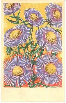 Blumen Künstlerkarte K., gebr. 1944