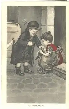 Kinder mit Katze "der kleine Doktor" o 22.1.1912