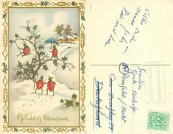 Käfer im Schnee Neujahr o 1955