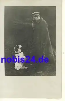 Hund und Herrchen Fotokarte o 1917