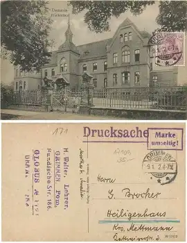 17109 Demmin Krankenhaus Postkartensammlerverein Globus Nr.1721 o 9.1.1922