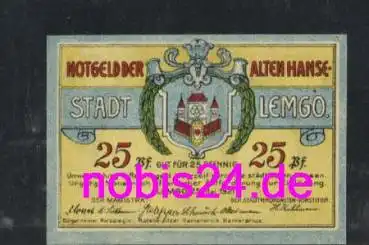 32657 Lemgo Notgeld 25 Pfennige 1921