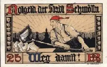 04626 Schmölln Städtenotgeld Wert 25 Pfg Marie mit Jesuskind 1921