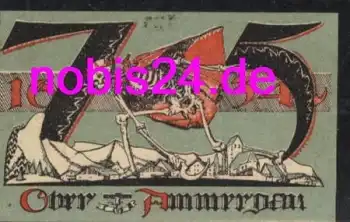 82487 Oberammergau Notgeld 75 Pfennige um 1920