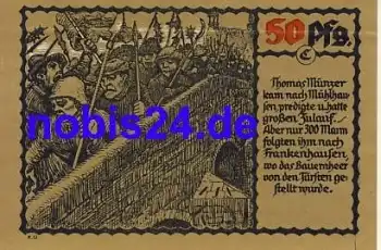 99974 Mühlhausen Notgeld 50 Pfennige 1921
