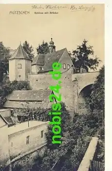 04688 Mutzschen Grimma Schloss mit Brücke * um 1920