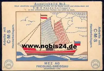 Segelschiff Ausstrickbild *ca 1930