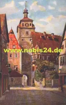 91541 Rothenburg ob der Tauber Künstlerkarte V. Marschall gebr. ca. 1920