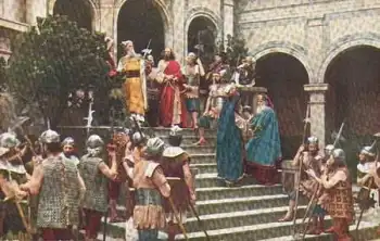 82487 Oberammergau Passionsspiele 1922 Jesus vor Annas,  Serie IV No. 23