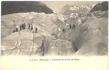 Chamonix Traversee de la Mer de Glace (Gletscher) * ca. 1910