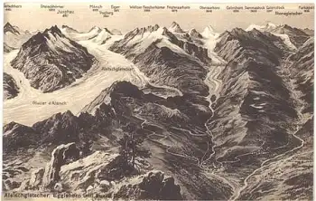 Aletschgletscher Eggishorn und Furka Rodte * ca. 1920