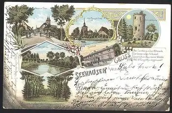 39615 Seehausen Litho mit Bahnhof o 14.10.1898