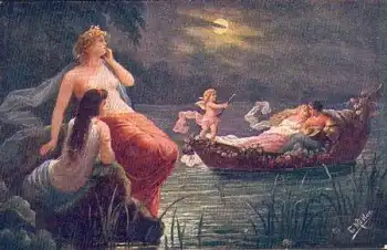 F. Rösler "nach Arkadien" Künstlerkarte * ca. 1920