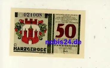 06493 Harzgerode Notgeld 50 Pfennige 1921