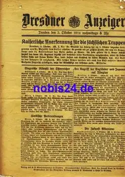 Dresden Sonderblatt Dresdner Anzeiger 1914