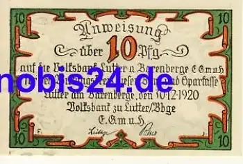 38729 Lutter Notgeld 10 Pfennige um 1921