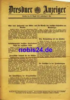 Dresden Sonderblatt Dresdner Anzeiger 1914