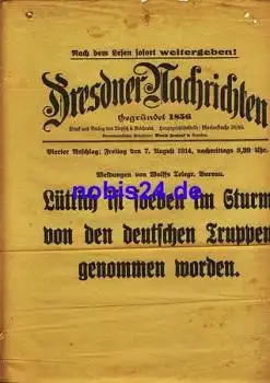 Dresden Sonderblatt Dresdner Nachrichten 1914