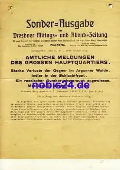 Dresden Sonder-Ausgabe Dresdner Mittags- und Abend- Zeitung 1915